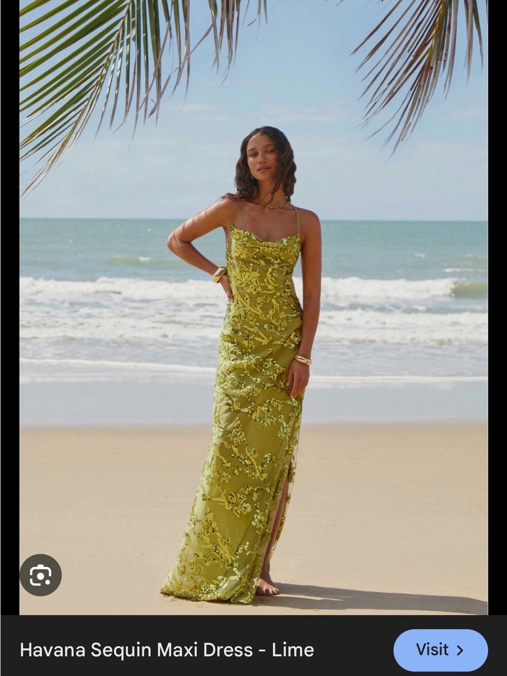 Peppermayo Lime Sequin Maxi Dress